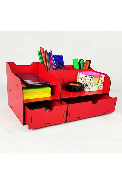BAAÇ Table Top Organizer with Wooden Drawers