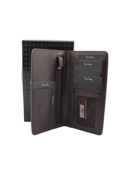 Pierre Cardin Knitted Patterned Logo Leather Wallet Vertical Model 11055
