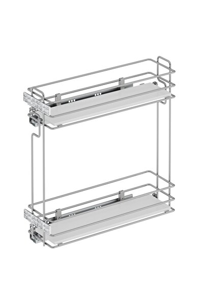 STARAX Deterjanlık Ahşap Tablalı Tek Açılım Sağ 16cm Krom