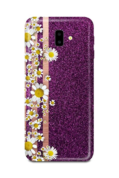 PERAX Samsung J6 Plus Papatya Ve Mor Sim Baskılı Telefon Kılıfı J6p0026-26