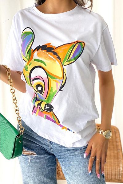 FEMELLE Tricou cu imprimeu Gazelle de damă