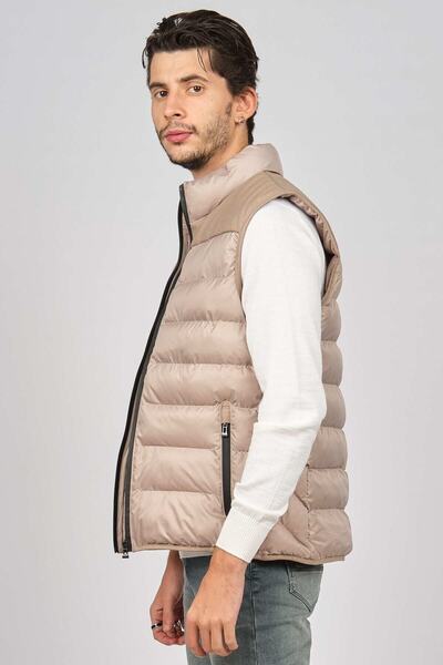 Desen Triko Чоловічий стьобаний надувний жилет 02421493 Бежевий