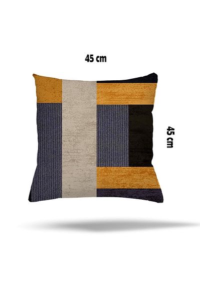 linazaitun Față de pernă cu fermoar ascuns, cu model geometric, culoare blocată, husă de pernă pentru scaun