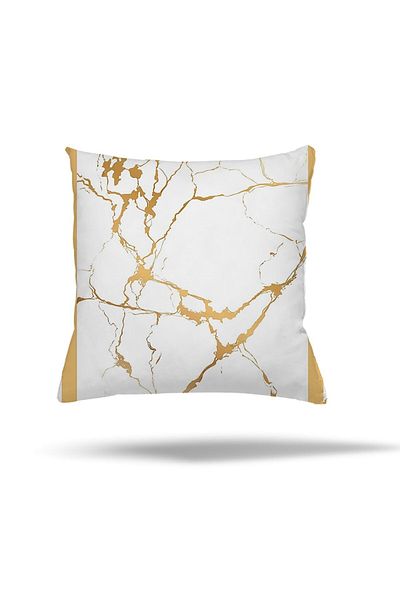 Lina Marble Geometric Leaf Pattern Concealed Zippered Pillow Case Throw Pillow Cover Seat Pillow Case