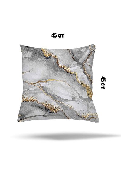 linazaitun Flower Patterned Striped Butterfly Cover with Hidden Zipper - Sofa Pillowcase