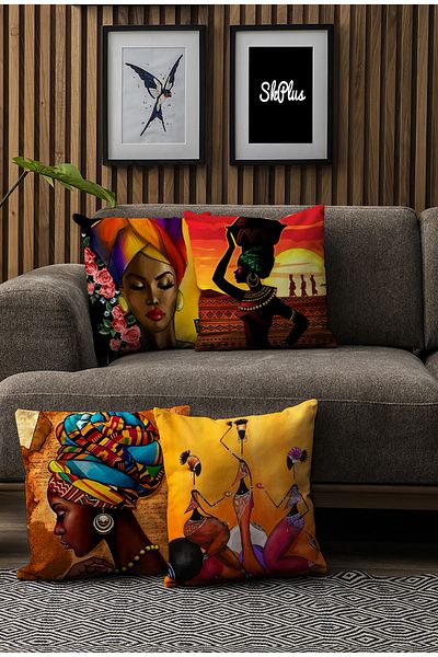 Skhome Double Sided Printed Special Design Decorative 8-Piece Throw Pillow Case (8LİKOM02)