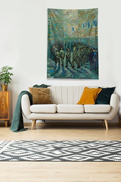 linazaitun Multirenk Prisoner Gogh's Hope Stain Resistant Velvet Fabric Wall ...