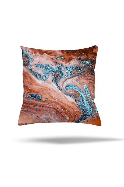 linazaitun Geometric Tie-Dye Patterned - Hidden Zippered Throw Pillow Cover Seat Pillow