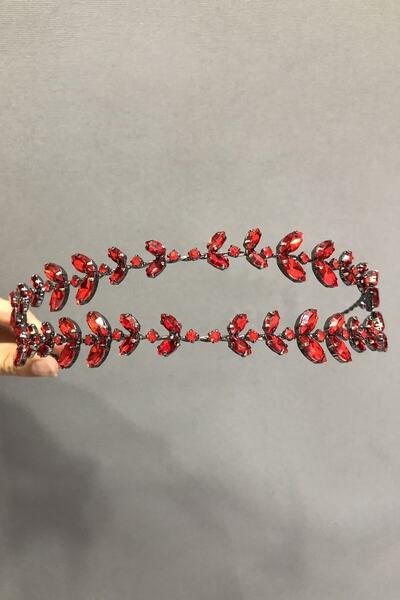 Bontex Γυναικείο Στέμμα Νύφης Κόκκινο Στέμμα Νύφης με Με σχέδιο Πέτρες – Αξεσ...