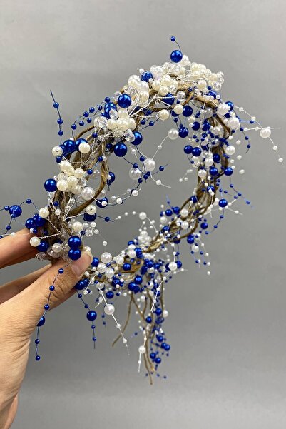 Bontex Νυφικό στέμμα με κρύσταλλα, πέρλες και ψάθινα στοιχεία – Αξεσουάρ νύφης