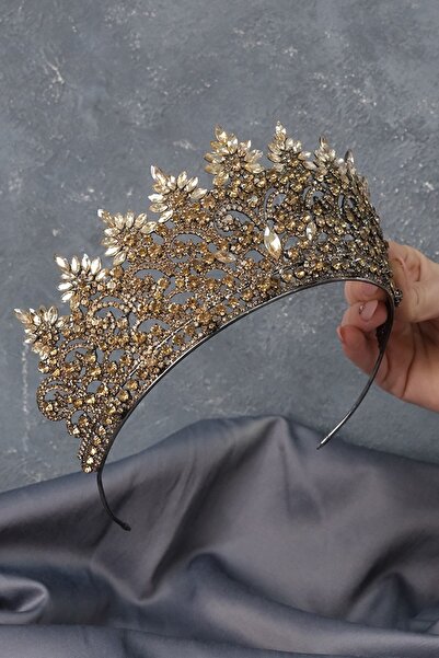 Bontex Coroană de mireasă cu piatră înaltă Yangelina antracit pentru mirese –...