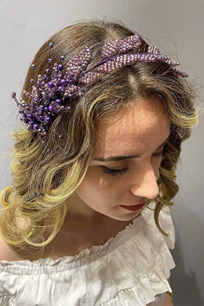 Bontex Νυφικό Στέμμα Γάμου Μωβ Φύλλα Μοντέλο Με χάντρες Αξεσουάρ για Μαλλιά κ...