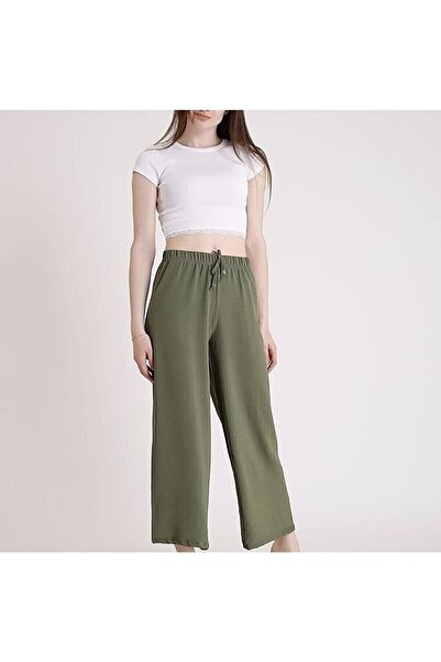 NOBLE STORE بنطلون فضفاض بخصر مطاطي للسيدات