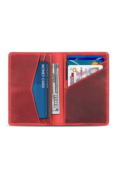 OttoAngelino Otto Angelino Portofel pentru carduri de afaceri și monede din piele naturală cu protecție RFID - unisex