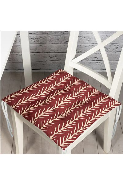 Realhomes Brown Cream Marbling Art Digital Printed Modern Fluffy Chair Cushion
