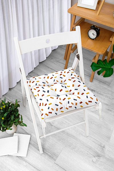 Realhomes Colorful Minimal Rectangular Drawing Fluffy Chair Cushion