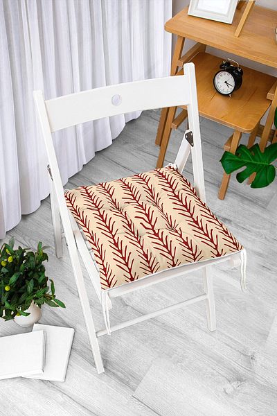 Realhomes Cream Brown Marbling Art Digital Printed Modern Fluffy Chair Cushion
