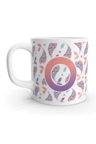 Rock'n Fox Letter O Mermaid Colorful Design Letter Mug
