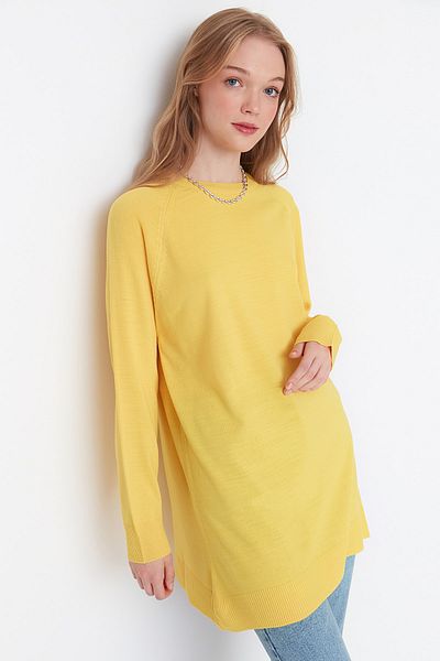Trendyol Modest Pullover - Gelb - Regular Fit