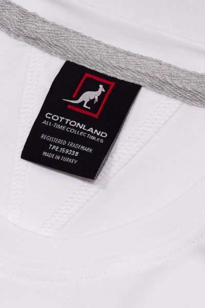 Cottonland Ανδρικό μπλουζάκι από βαμβακερό χτενισμένο βαμβακερό λευκό μπλουζάκι με στάμπα