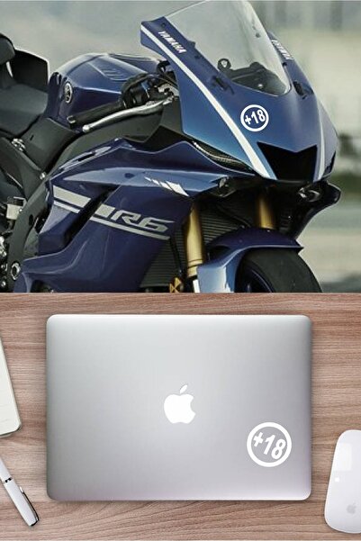 Sticker Sepetim Yaş Sınırı Artı 18 Çıkartması Beyaz Dekoratif Çok Amaçlı Stic...