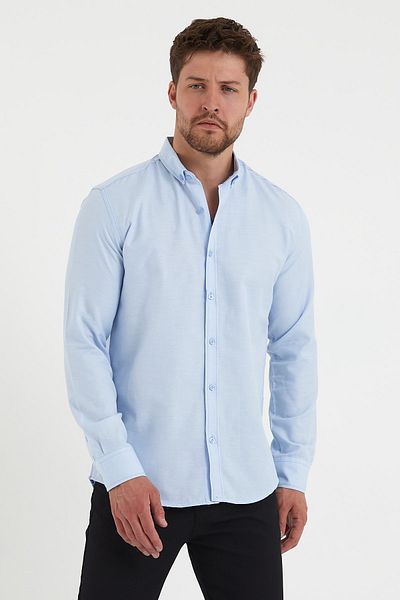 CLIPMAN Ανδρικό πουκάμισο με κουμπιά Oxford Slim Fit
