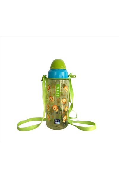 Gıpta Crystal Tritan Patterned Water Bottle with Straw 500 Cc - Baby Lion
