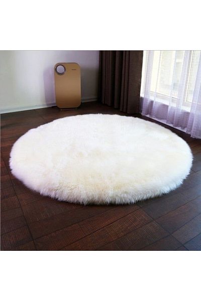 METİNEV White Plush Chair Cushion Round