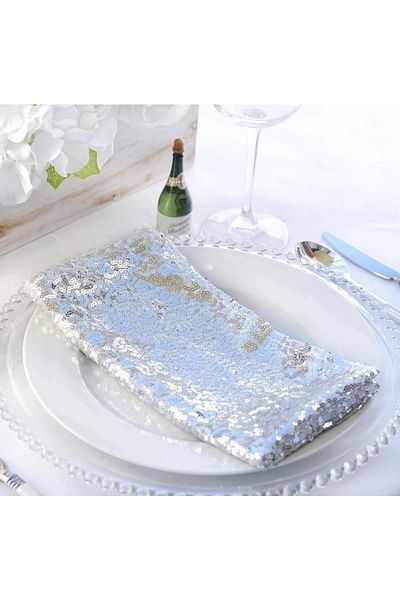 MER HOME Set de 6 șervețele decorative de servire cu paiete (30x30)