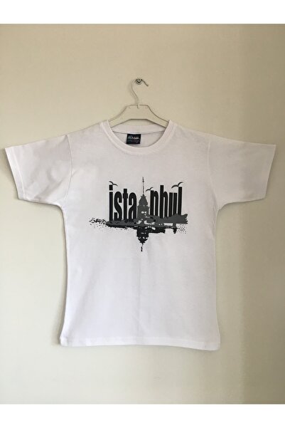 Beyaz Kız Kulesi Baskılı Istanbul T-shirt