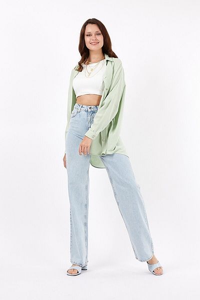Livik Lycra largi de damă, zăpadă de gheață, talie super înaltă, blugi, denim, pantaloni palazzo