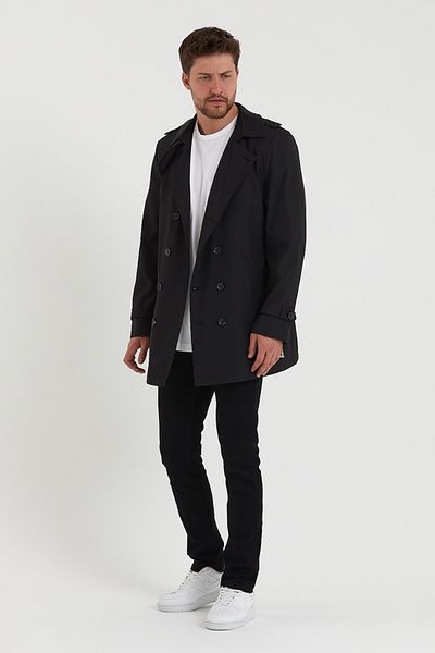 Sporting Men's Black Softshell Waterproof Trench Coat