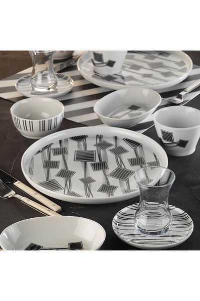 Kütahya Porselen Mood 12007 Model 30 Piece Breakfast Set