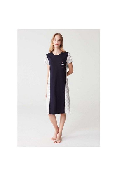 Mod Collection Rochie de damă bleumarin - Cămașă de noapte cu mânecă scurtă 3279