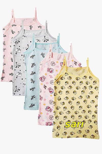 Hepsine Rakip 5-dijelna majica za devojčice Pamuk komada Štampano šarene, vis...