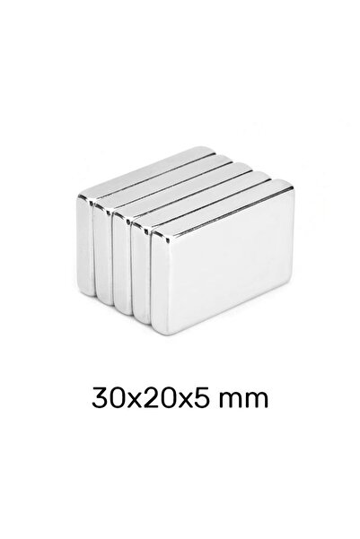 Mıknatıs AVM N35 Neodimyum Güçlü Mıknatıs 30x20x5 Mm (5 ADET SET)