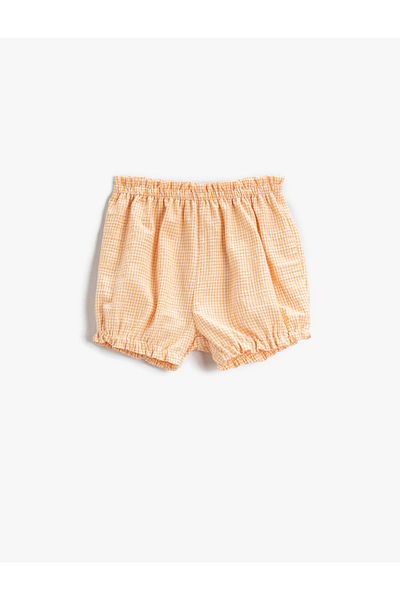 Koton Karierte Shorts über dem Knie mit elastischem Bund und Beinen