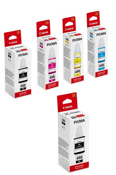 Canon Gı490 Siyah Ve Renkli Kartuş Dolum Mürekkep Seti +1 Siyah Mürekkep Hedi...