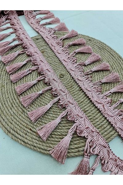 Esteks Dantel ve Tekstil Aksesuarları Stripe Tassel Fringe Powder 5 Meters