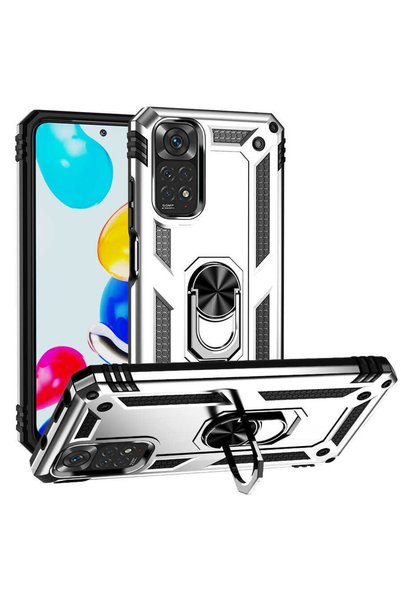 Coverzone حافظة متوافقة مع هاتف Galaxy A23 مع حامل حلقة Vega Gray من Shockprof