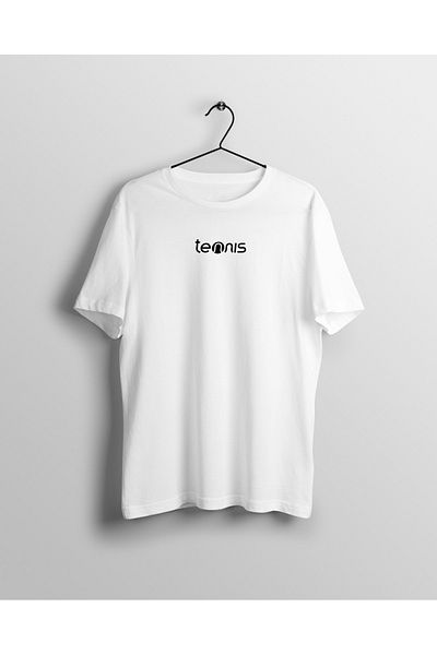 YEACHY Μπλουζάκι Unisex Λευκό Τένις με στάμπα