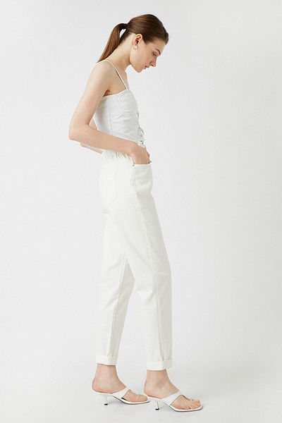 Koton 2yak47004mw Pantaloni de damă Jeans - alb