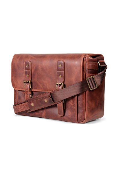 MegaGear Hakiki Deri Unisex Ayarlanabilir Omuz Askılı Postacı Çantası