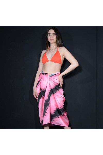Tedz Collection Paredora Pink Black Skirt Pareo
