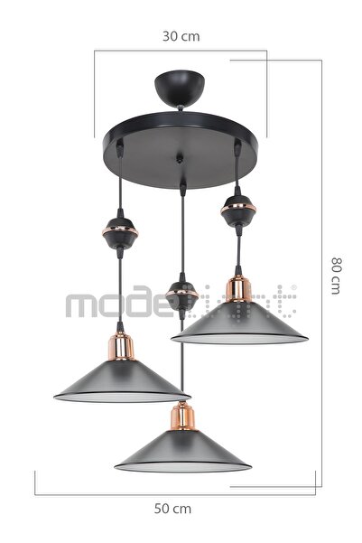 Modelight Akses Karo / Krom 3lü Maya Sarkıt