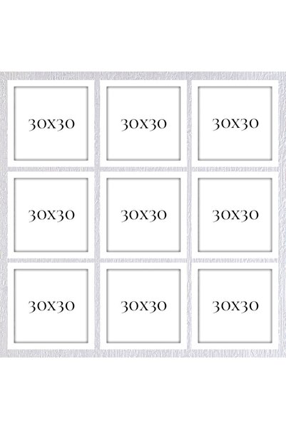 Araste Çerçeve & Dekorasyon Dokuzlu 30x30 Çerçeve ( Postersiz ) - Bos1025