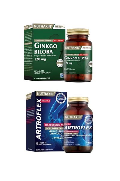 Nutraxin Ginkgo Biloba and Hya C-Ii Glucosamine - 60 and 90 Tablets Series