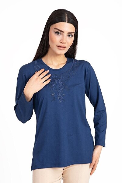 NOBLE STORE Γυναικείο Reguler Cut Lycra Viscose Mother Χτενισμένο Βαμβακερό