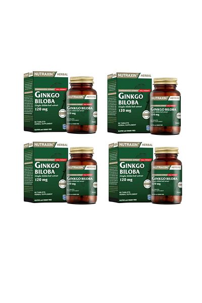 Nutraxin Ginkgo Biloba - 60 Tablets X4 Pieces
