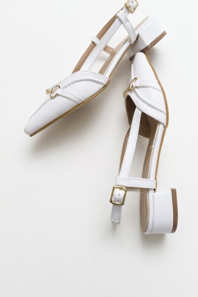 Luvi Olıv White Women's Heeled Sandals
